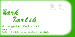 mark karlik business card