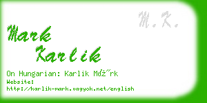 mark karlik business card
